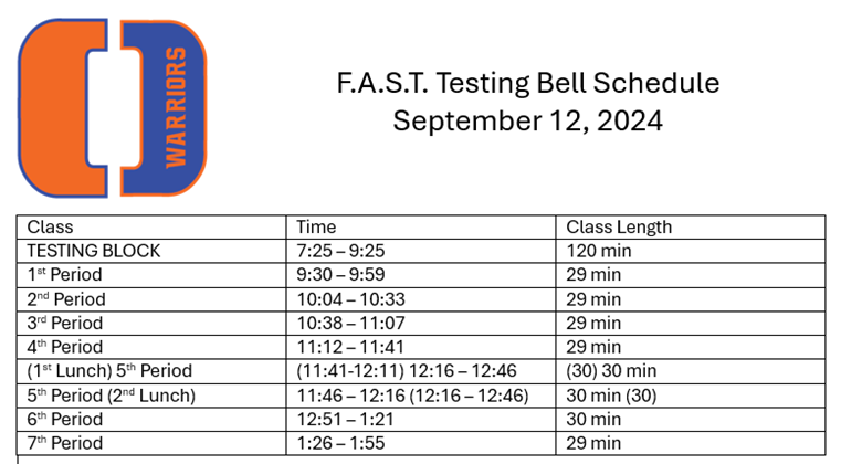 FAST Schedule